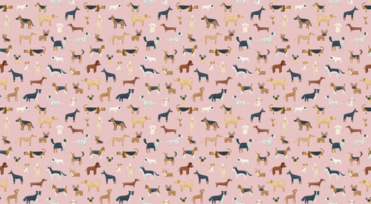 Pink Dogs Breed Pattern Wallpaper