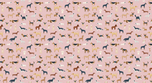 Pink Dogs Breed Pattern Wallpaper