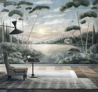 Serene Italian Lake Vista Wall Mural