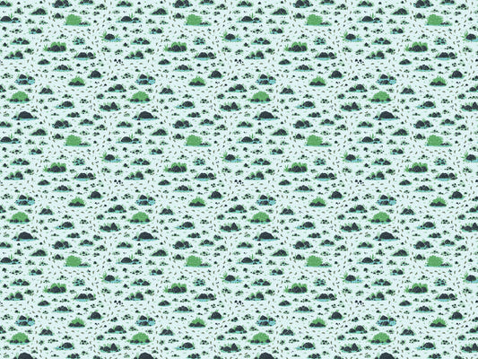 Bushes and Footprints Wallpaper