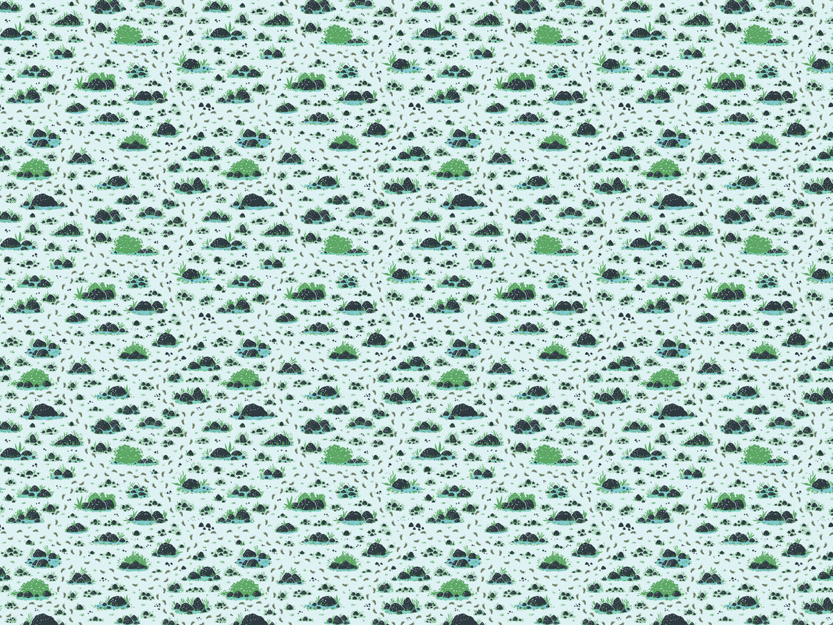 Bushes and Footprints Wallpaper in your room