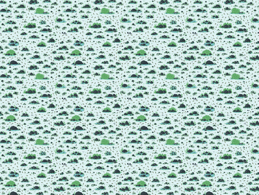 Bushes and Footprints Wallpaper