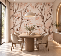 Soft Watercolor Birch Forest Botanical Wallpaper⁠