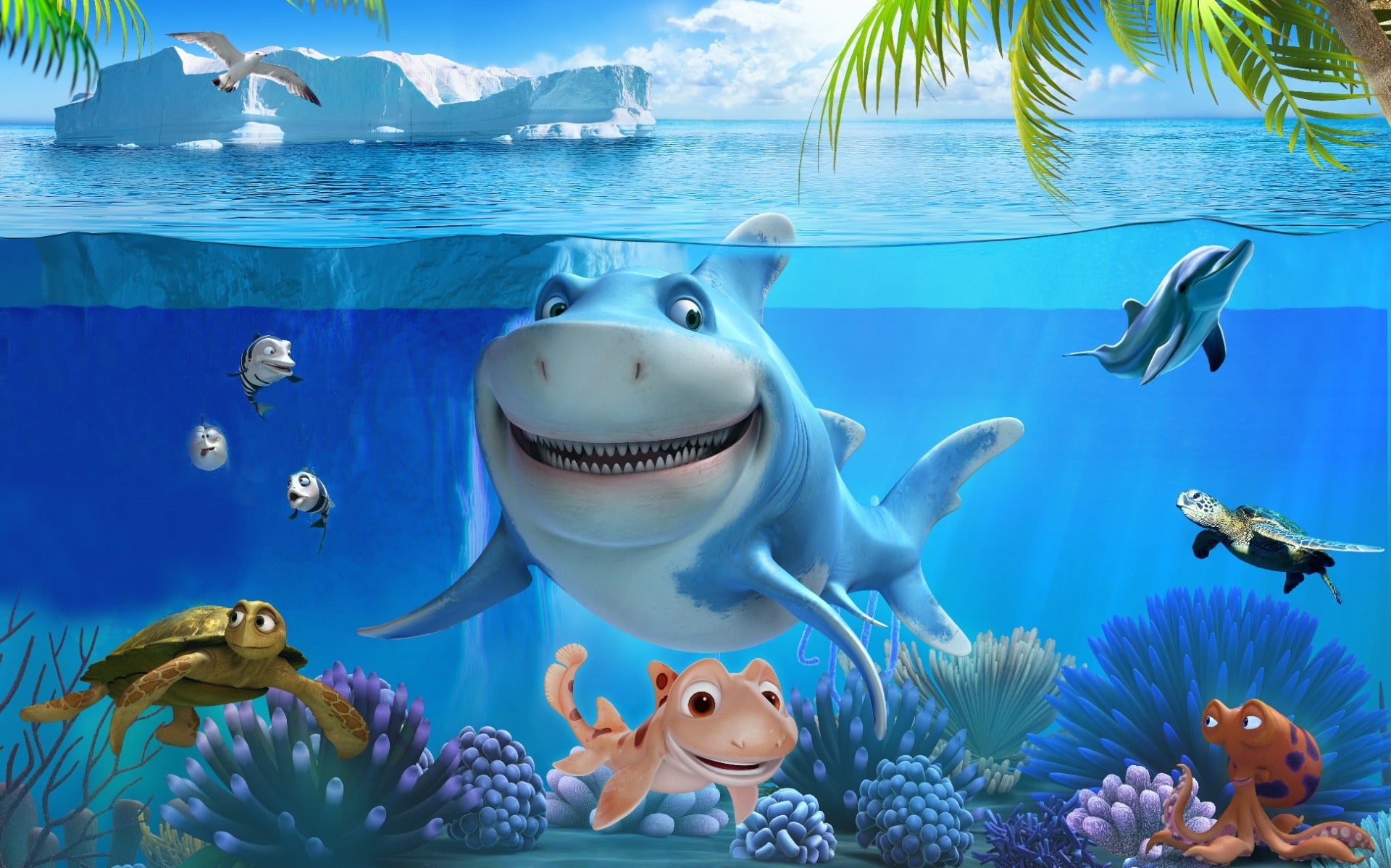 3d Underwater Shark World Kids Room Wall Murals