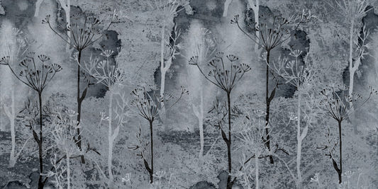 Sepia Gray Colored Abstract Forest Trees Wallpaper Murals