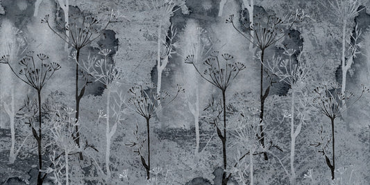 Sepia Gray Colored Abstract Forest Trees Wallpaper Murals
