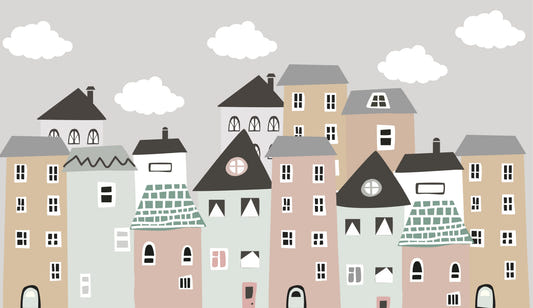 Whimsical Houses Nursery Wall Mural