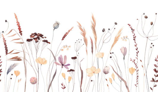 Whimsical Wildflower Watercolor Mural