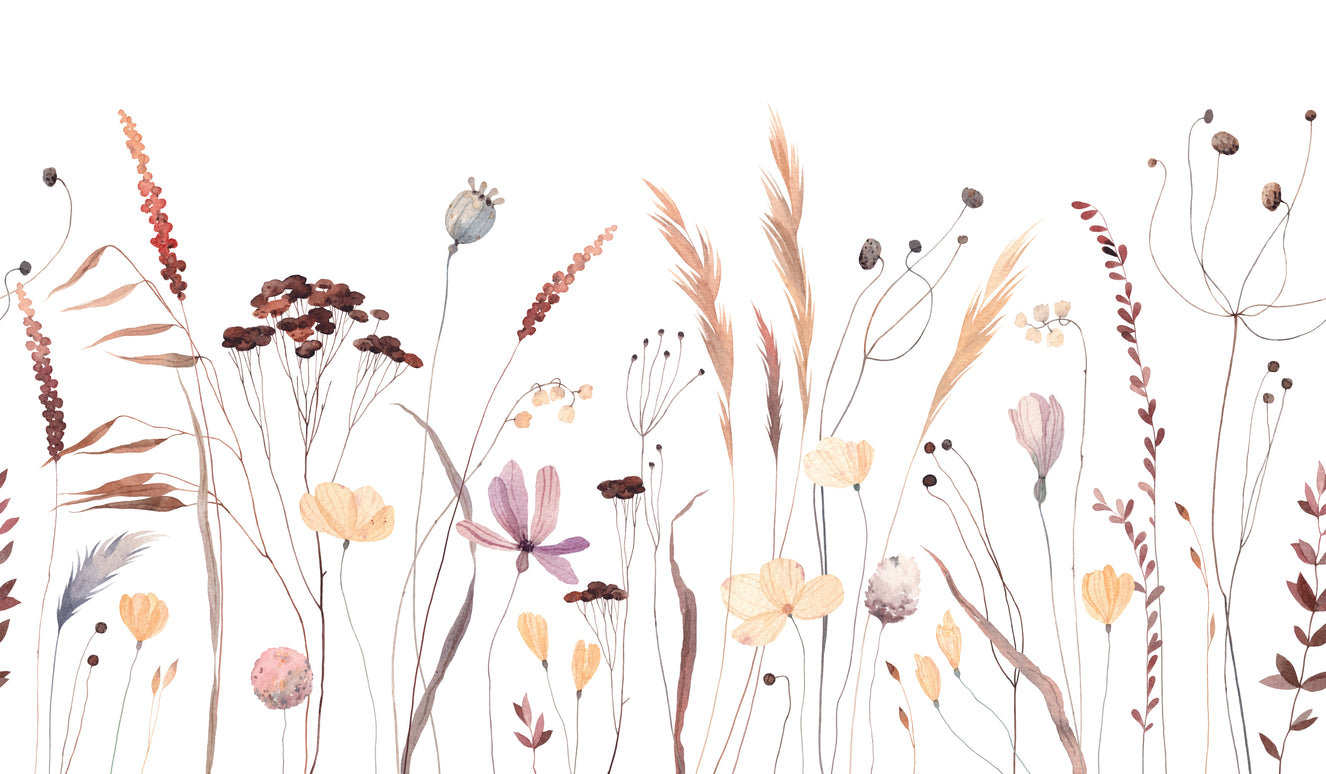 Whimsical Wildflower Watercolor Mural