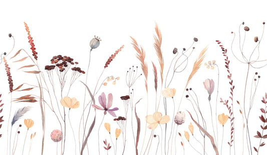Whimsical Wildflower Watercolor Mural