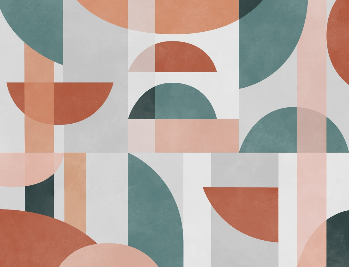 Modern Geometric Shapes Wall Mural in your room
