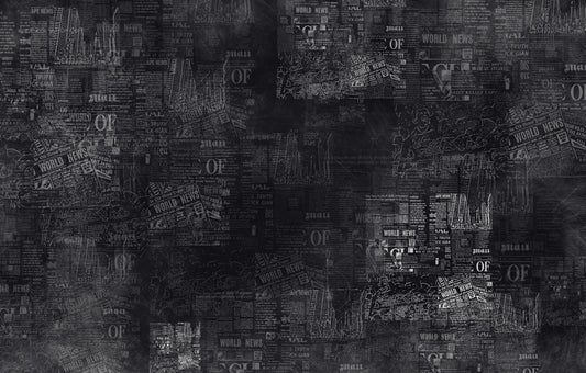 Dark Newspaper Headlines Wallpaper Mural