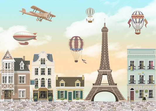 Eiffel Tower City Wallpaper Mural
