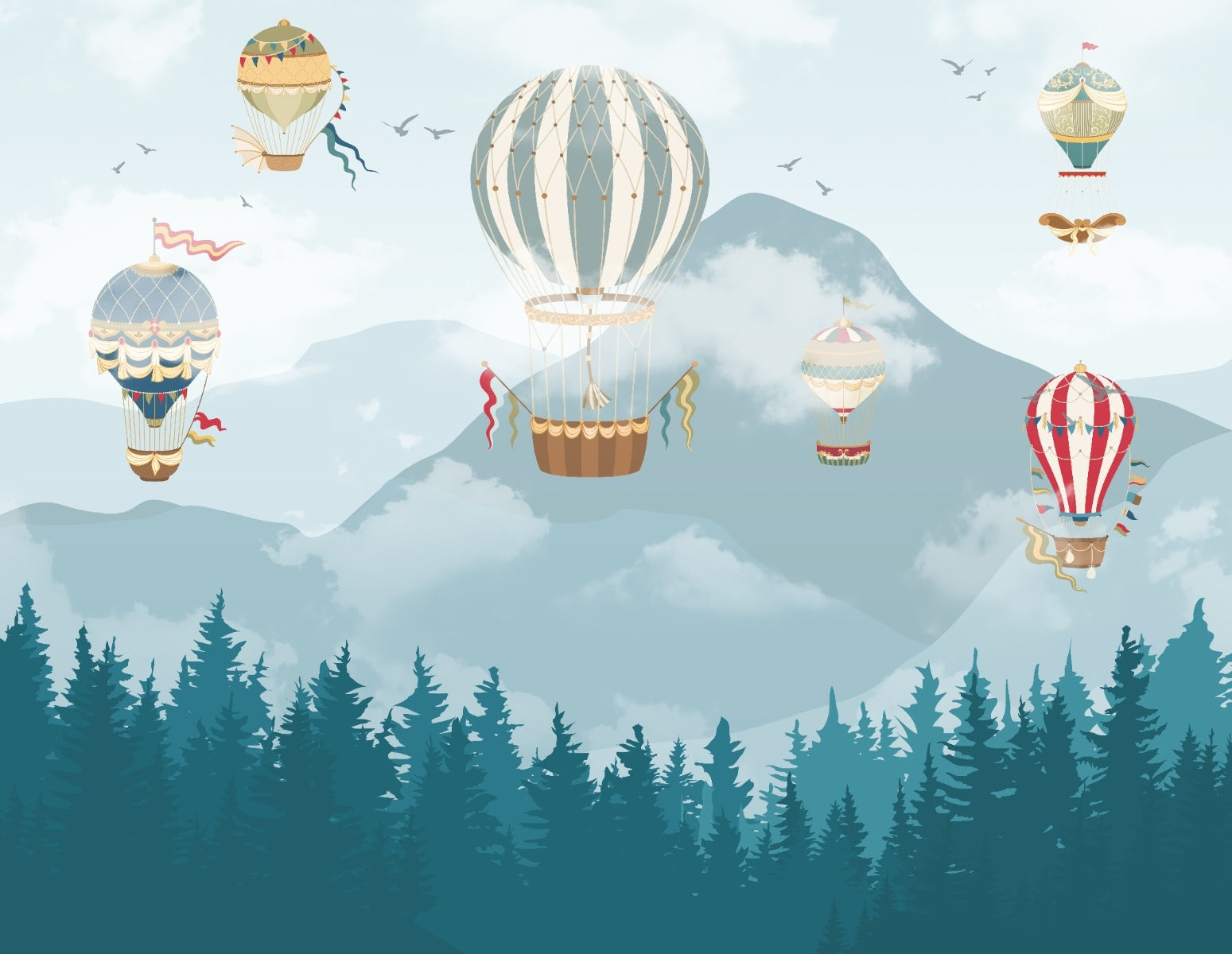 Hot Air Balloons wall mural
