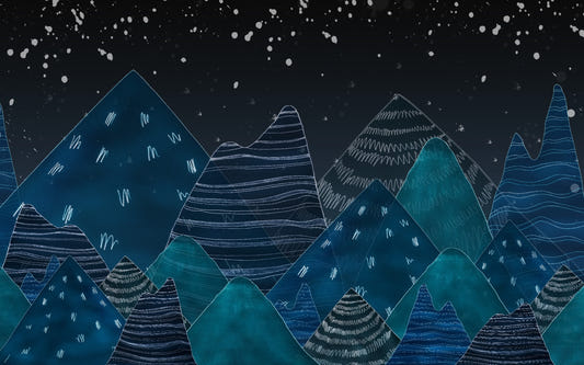 Dark Blue Mountain Wallpaper murals