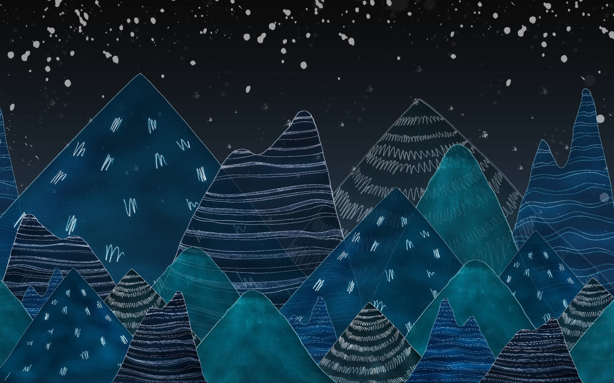 Dark Blue Mountain Wallpaper murals in your room