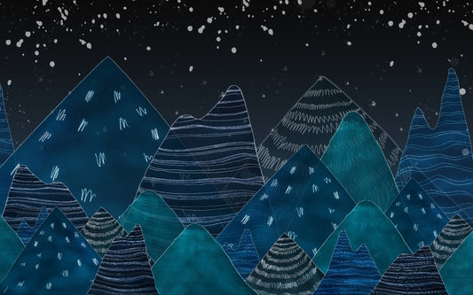 Dark Blue Mountain Wallpaper murals