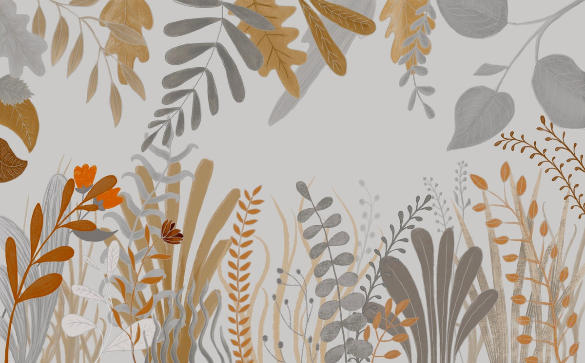 Colorful Watercolor Illustration Meadow Grass Wallpaper in your room — zoomed