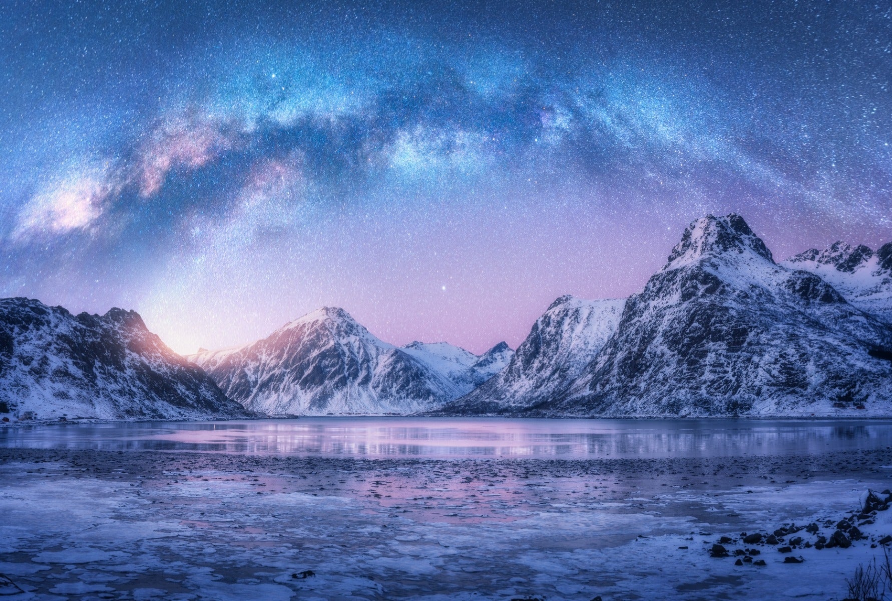 Snowy Mountain Landscape Wall Murals