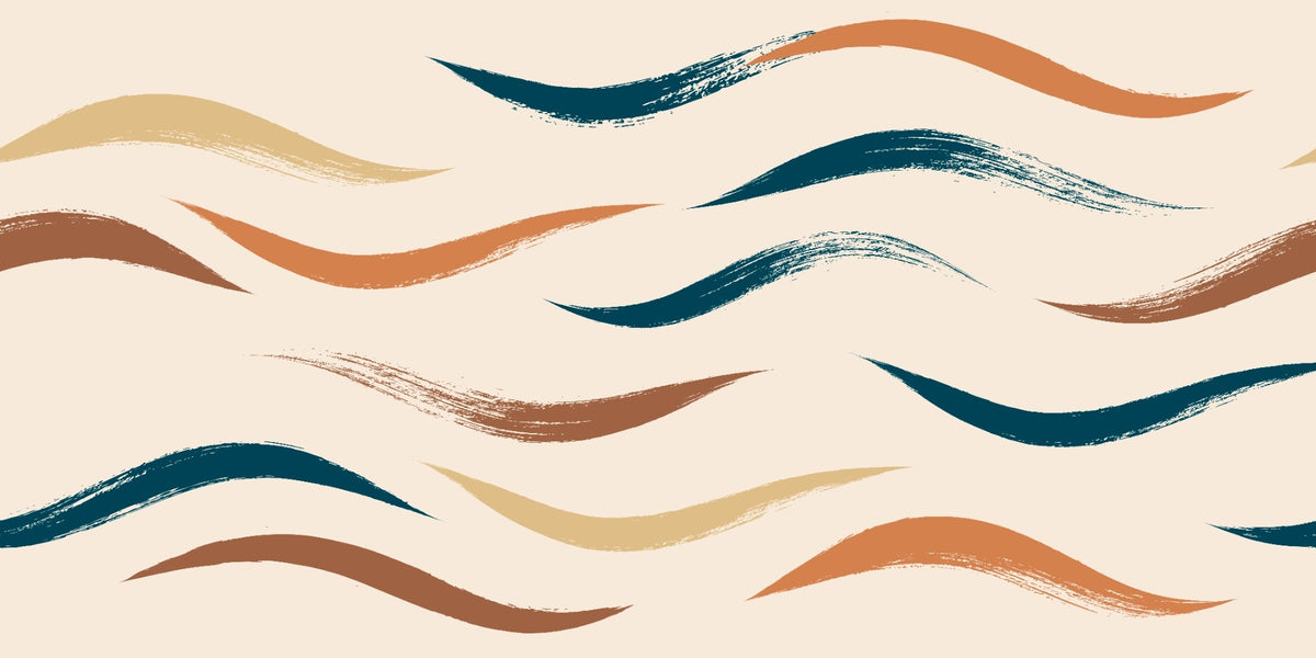 Wavy Pattern Beige Wallpaper Mural