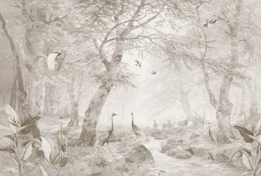 Tropical Sepia Forest Rivers Ancient Water Wallpaper Murals