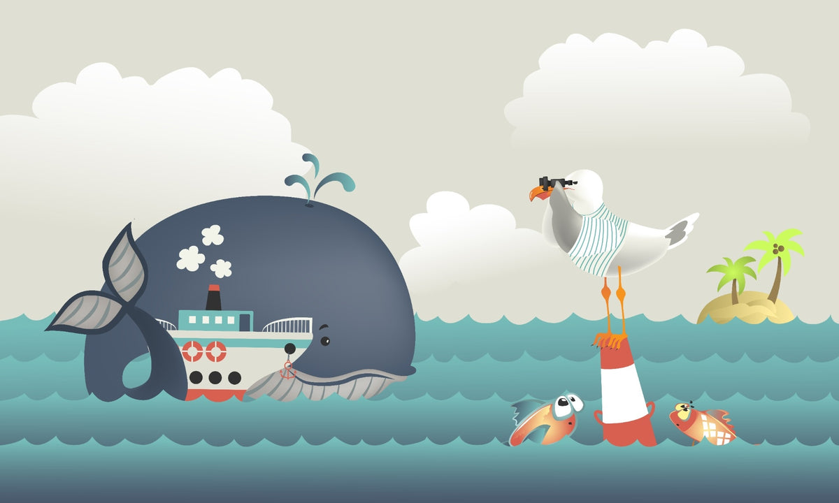 Blue Sea Adventure Wallpaper in your room — zoomed