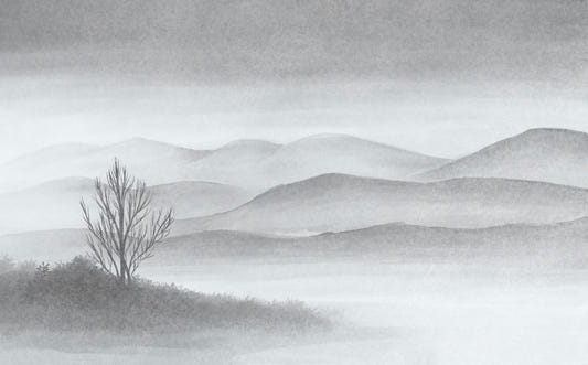 Foggy Mountains Lake Landscape Wallpaper Murals