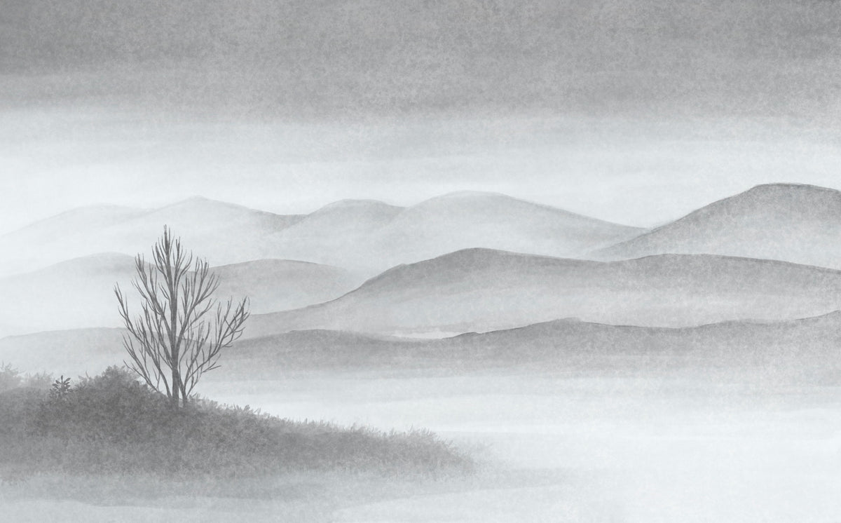 Foggy Mountains Lake Landscape Wallpaper Murals in your room