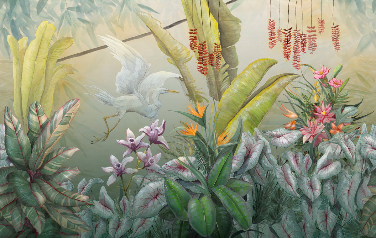 Green Plants & Flowers Wallpaper Mural in your room — zoomed