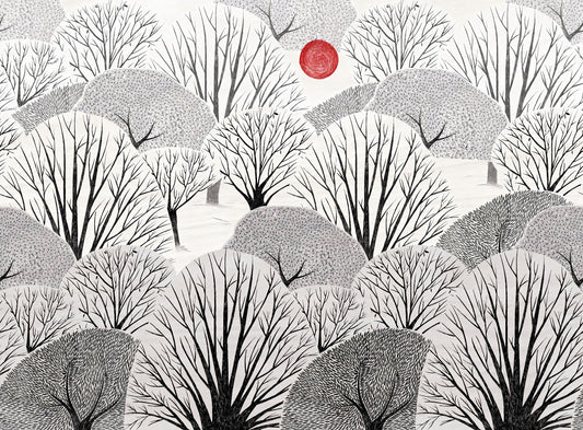 Artistic Black & White Trees Wallpaper Mural