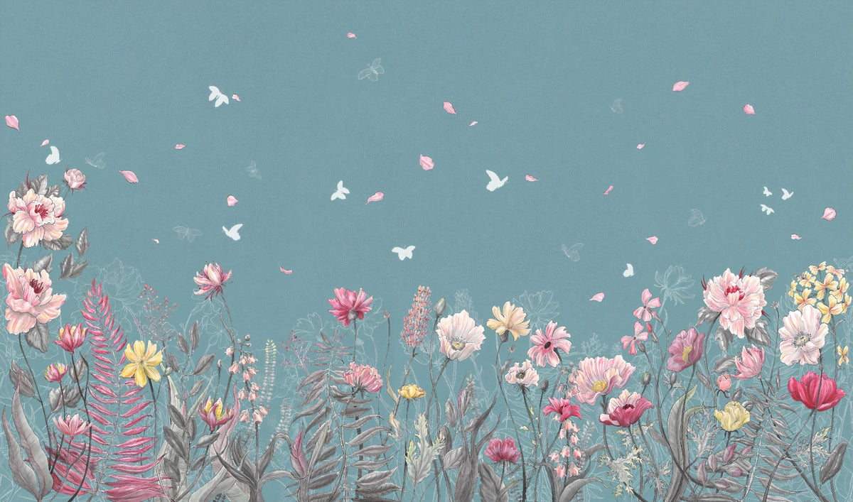 Flower Butterfly Garden Wallpaper Murals in your room