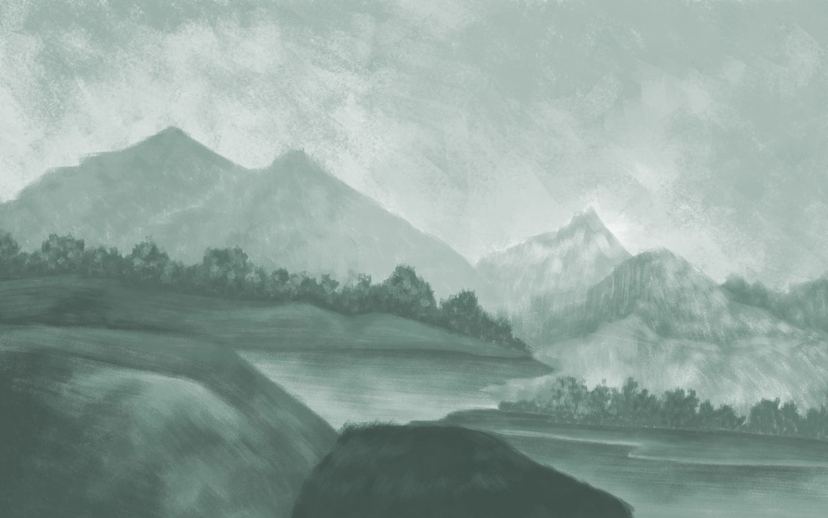 Nature Inspired Oil Painting Mountain Wall Murals in your room