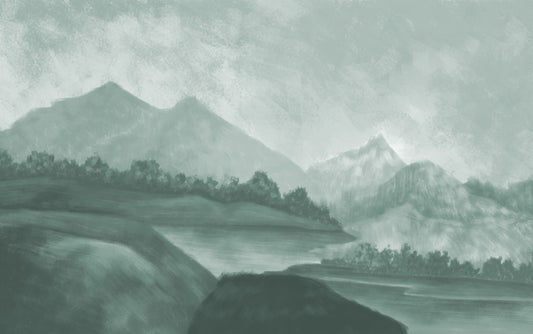 Nature Inspired Oil Painting Mountain Wall Murals
