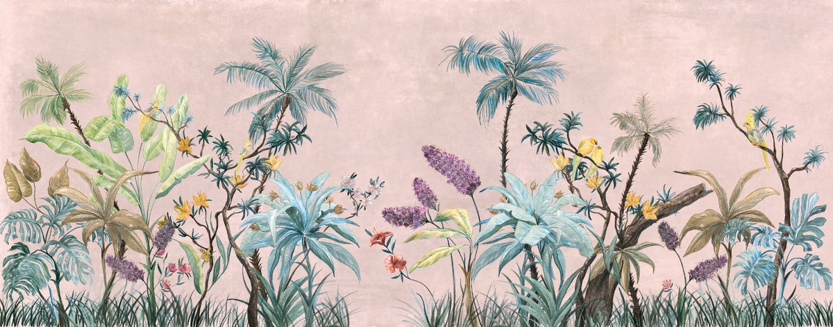 Boho Flowers Wallpaper Murals in your room — zoomed