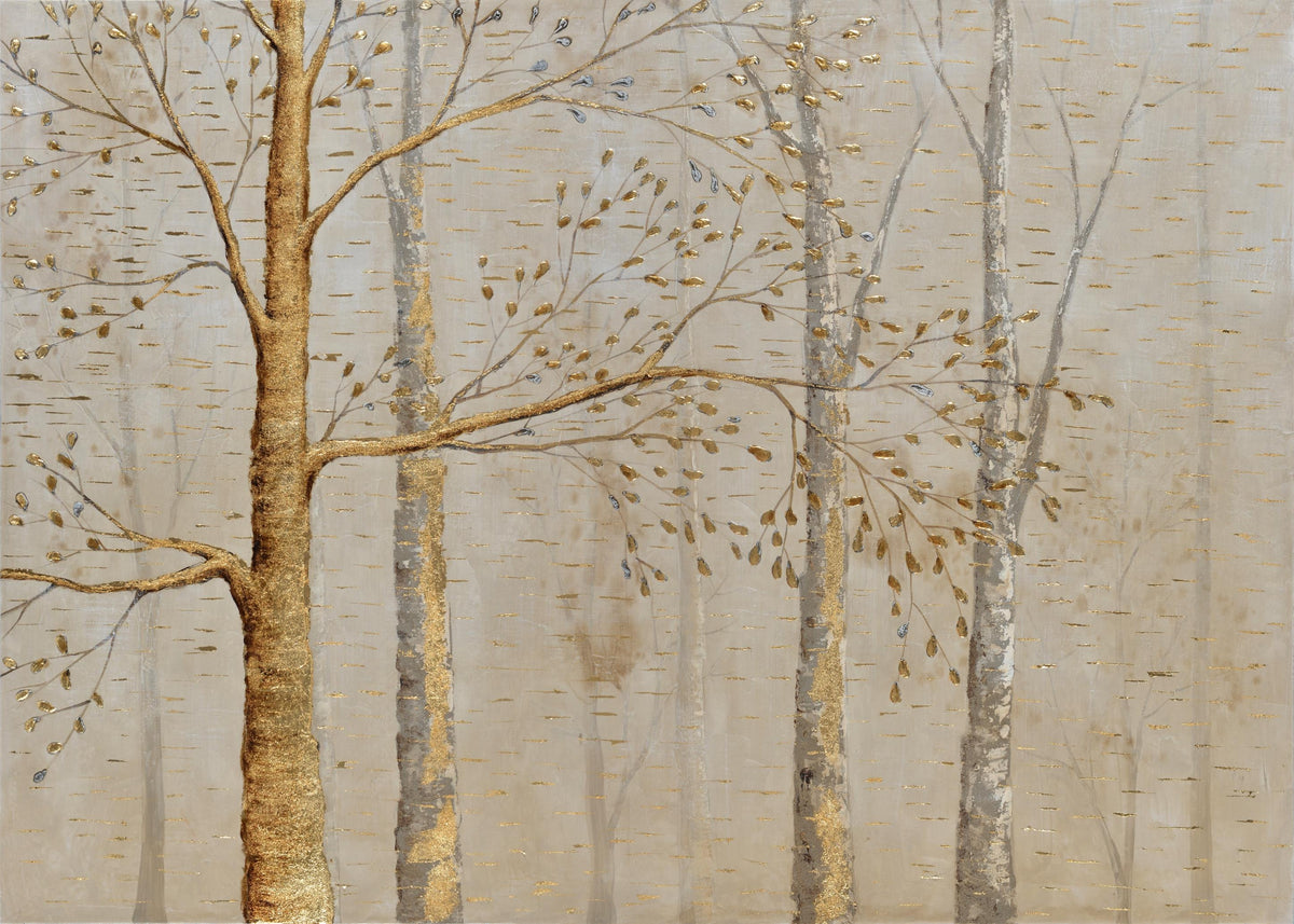 Gold Background Leaves Wallpaper in your room