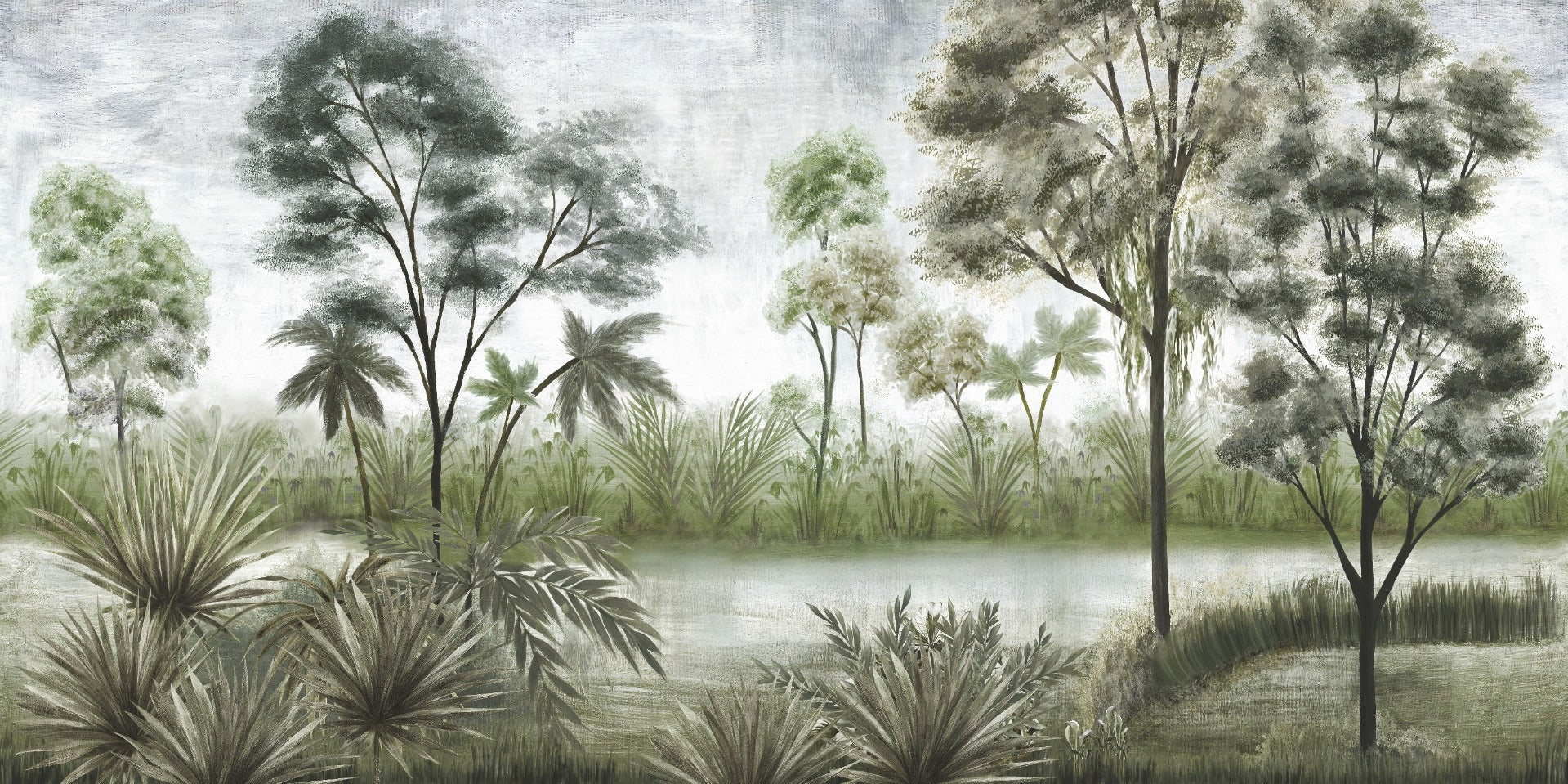Hazy Forest Wallpaper Murals