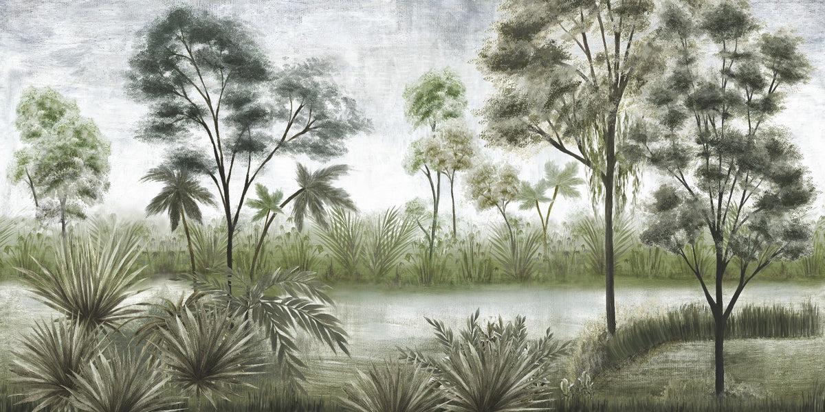 Hazy Forest Wallpaper Murals in your room — zoomed