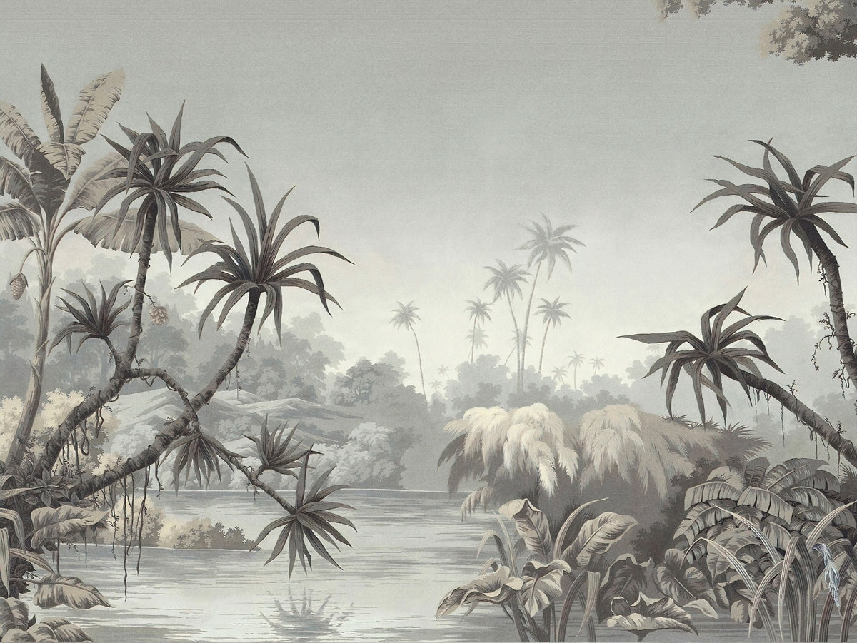 Tropical Fields and Palms Wallpaper Murals in your room — zoomed