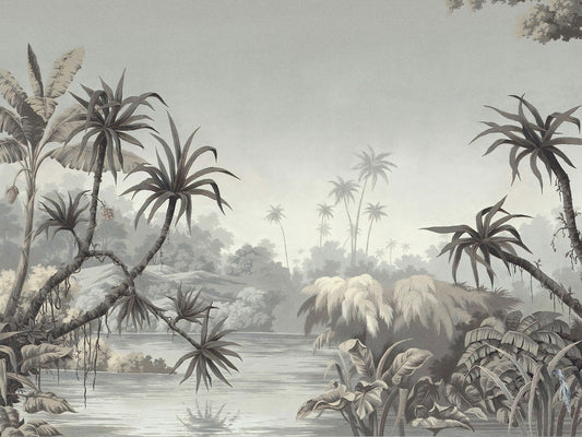 Tropical Fields and Palms Wallpaper Murals