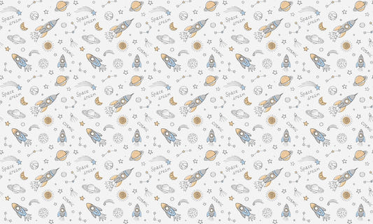 Space Shuttle Seamless Kids Room Wallpaper For Walls