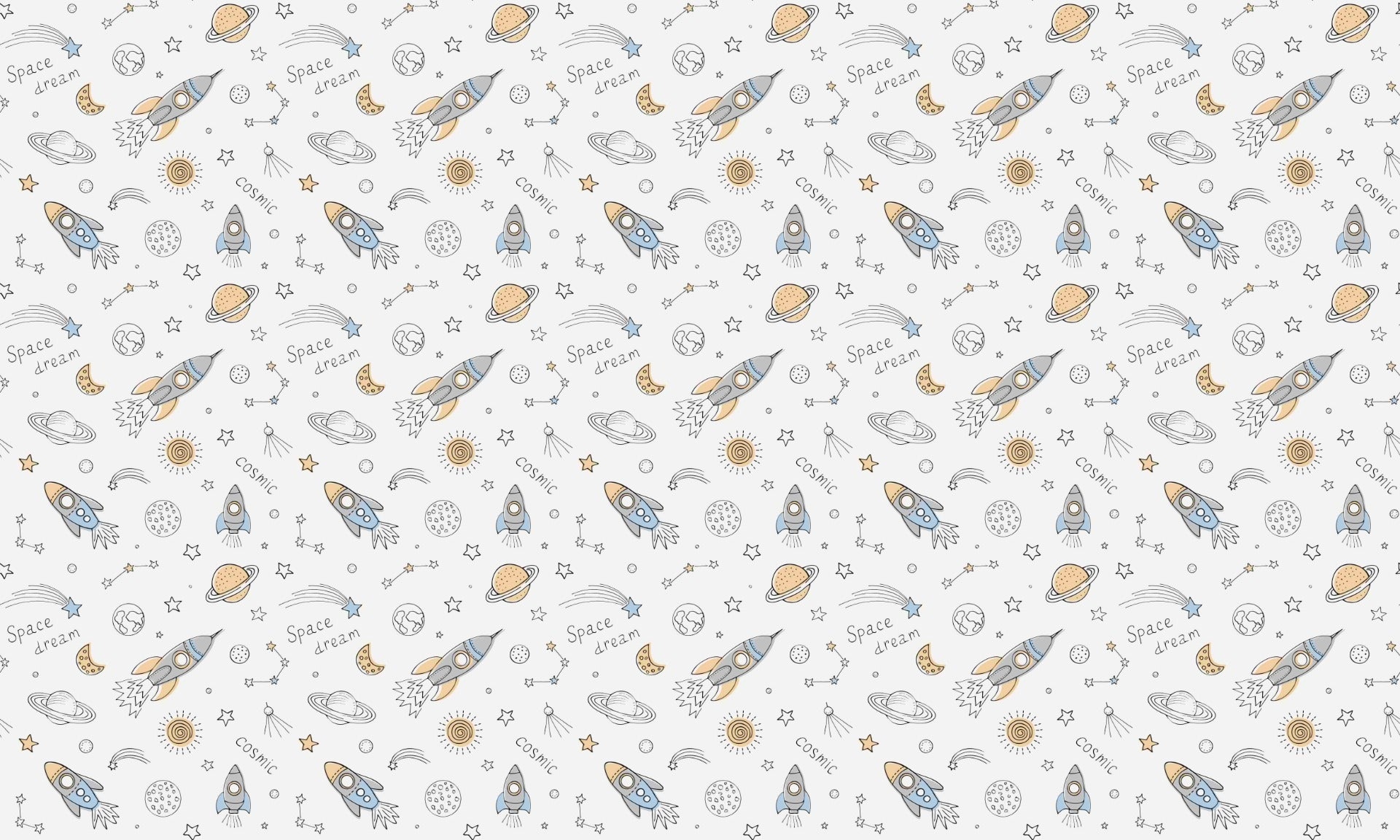 Space Shuttle Seamless Kids Room Wallpaper For Walls