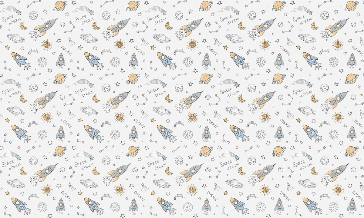 Space Shuttle Seamless Kids Room Wallpaper For Walls in your room — zoomed