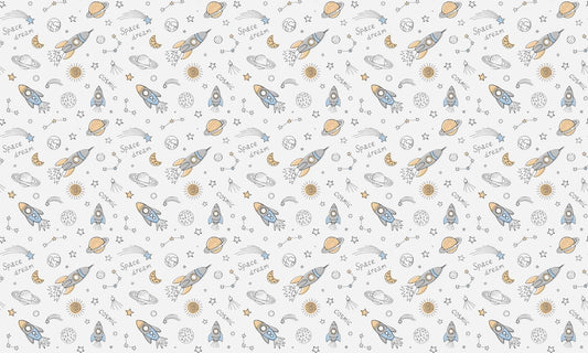 Space Shuttle Seamless Kids Room Wallpaper For Walls