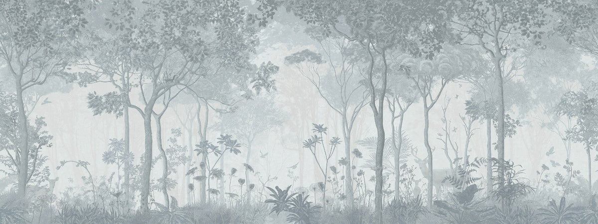 Mystical Fog Forest Wallpaper Murals in your room — zoomed