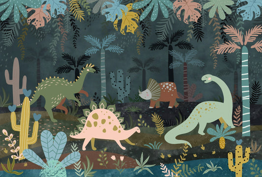 Mystical Dino Nightscapes Wall Murals
