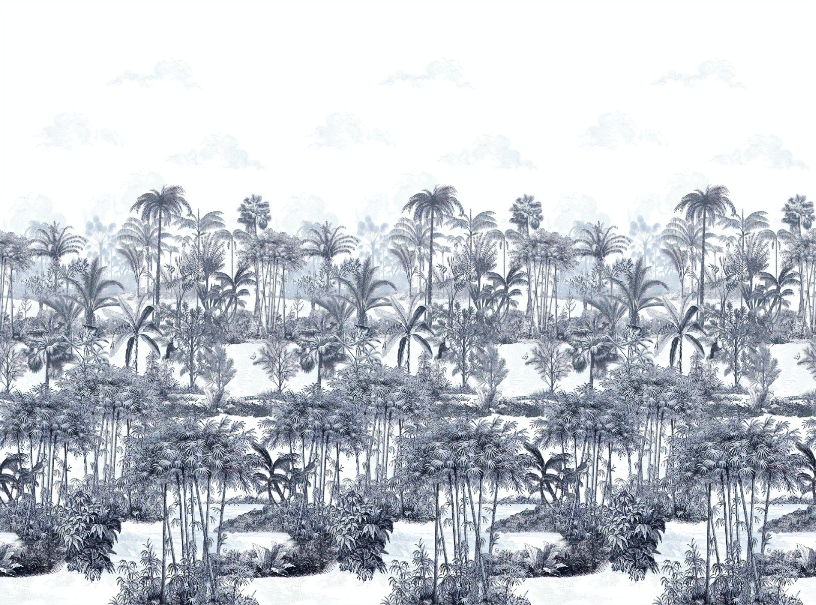 Tropical Forest Blue Wallpaper For Walls