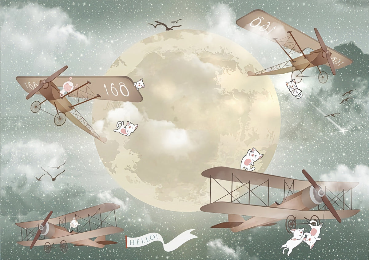Skyward Star gliders Kids Room Murals in your room — zoomed