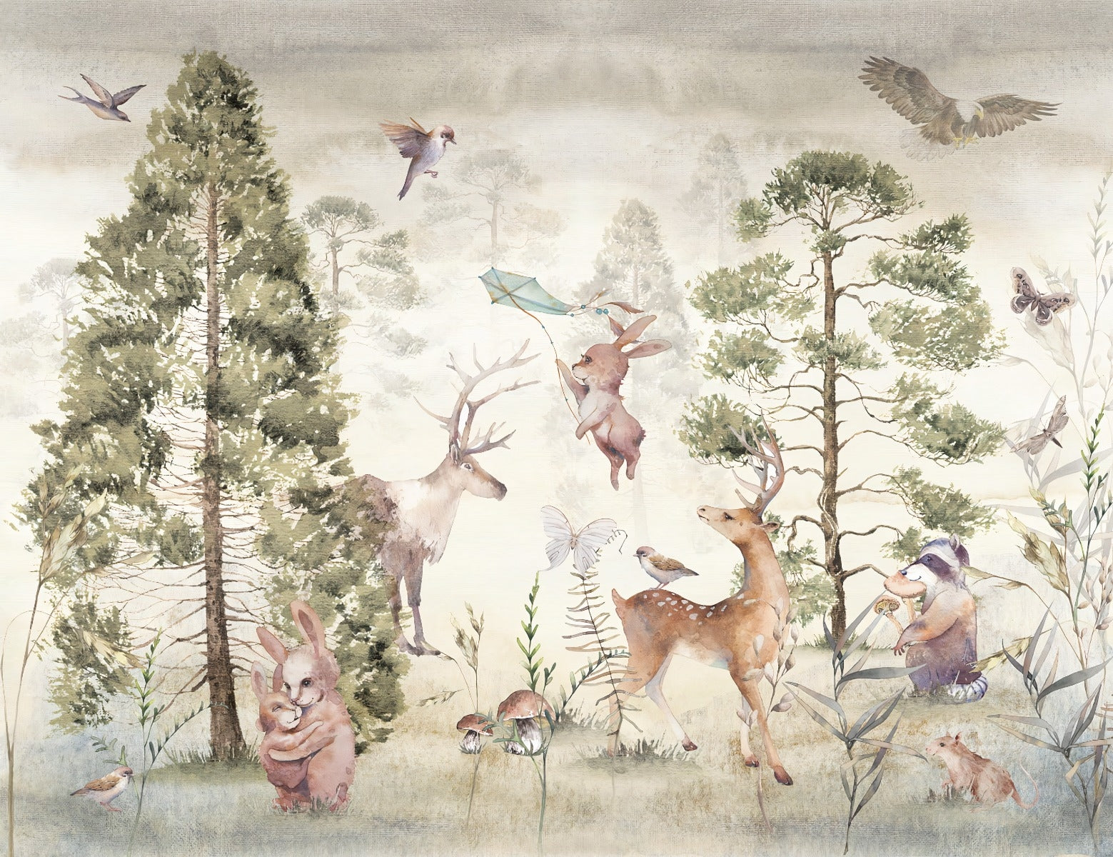 Serene Wildlife Harmony Murals