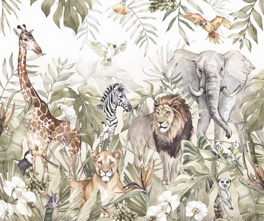 Forest Fauna Watercolor Wallpaper Murals