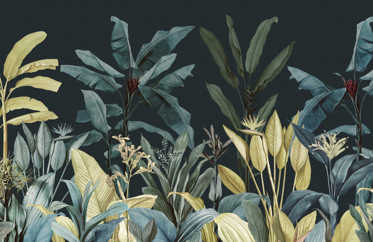 Dark Jungle Oasis Wallcoverings Murals in your room — zoomed